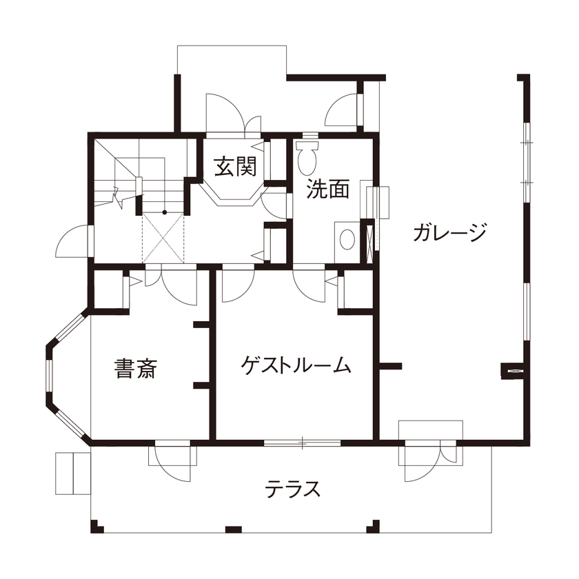 セルコホーム福岡西・宗像（福岡住宅） 海外居住の経験を徹底してカタチに。「ただ暮らすだけの家から、家族が寛ぐための家へ」の間取り図（3LDK+ガレージ）1階