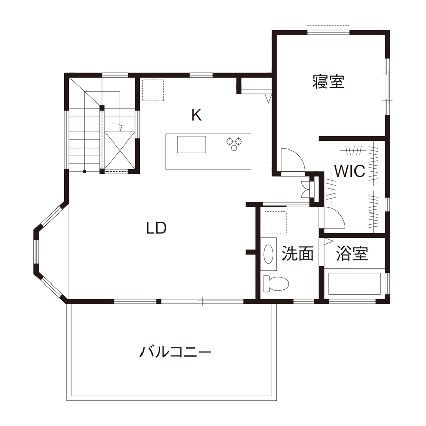 セルコホーム福岡西・宗像（福岡住宅） 海外居住の経験を徹底してカタチに。「ただ暮らすだけの家から、家族が寛ぐための家へ」の間取り図（3LDK+ガレージ）2階