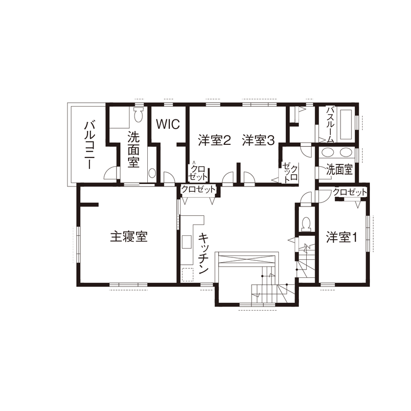 セルコホーム福岡西・宗像（福岡住宅） 海外の暮らしを再現性高く表現したゲストをもてなす交流の場の間取り図（3LDK）2階