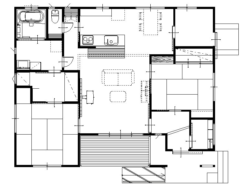 運船建設 思い出の家具が彩る、夫婦のちょうど良い暮らしの間取り図（2LDK）1階