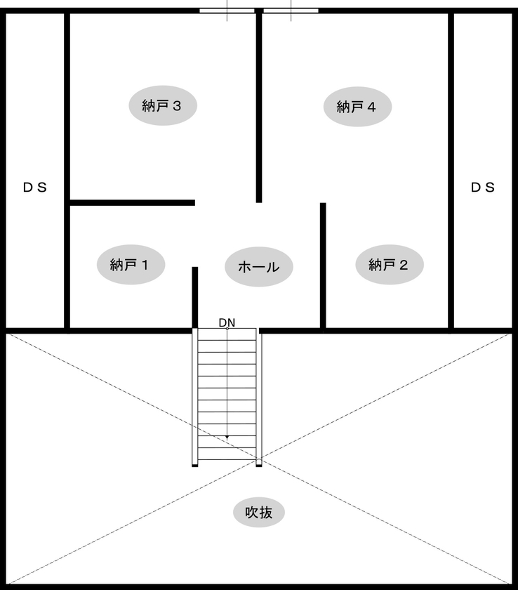綿半林業 【1000万円台/ひのき/104m2/平屋】上質な自然素材の持ち味を楽しむラグジュアリー感ある平屋の家の間取り図（1LDK＋ロフト）ロフト