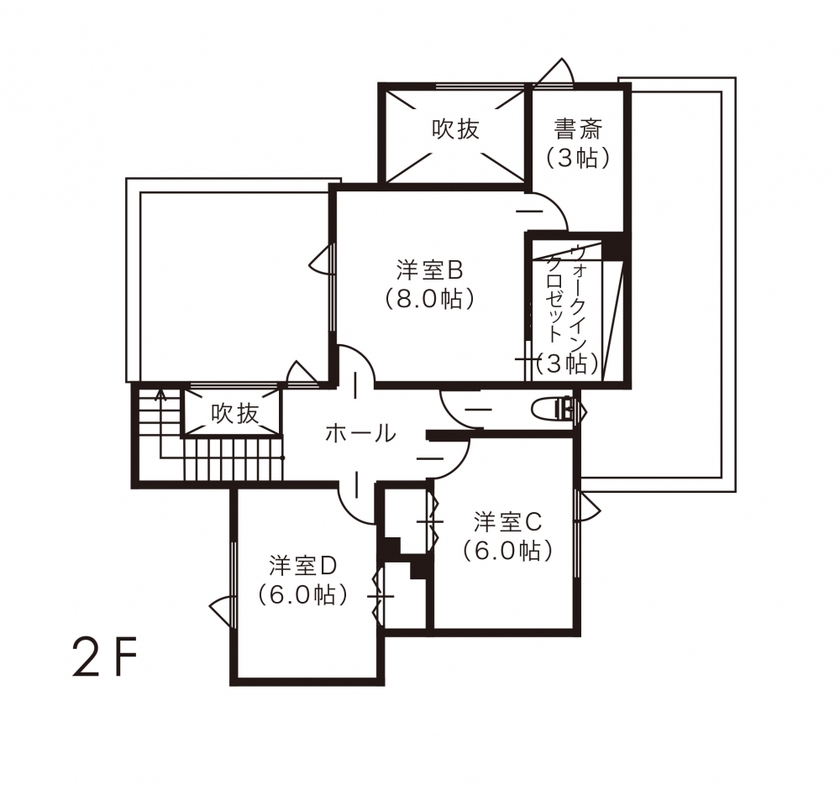 バリューホーム 【2500～3000万円】札幌版次世代住宅基準性能　長身の家族もゆとりの空間の間取り図（4LDK）