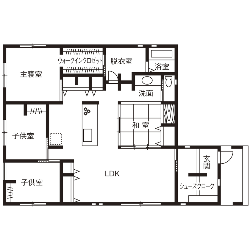 メイクハウス（大川市・柳川市） 【大川市4LDK/1950万円/平屋/長期優良住宅】自社の家に住む社員のアドバイスなら素直に聞けるの間取り図（4LDK）1階