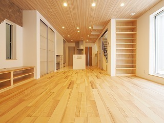 フォルトーナ 細長い立地に広い住空間を創出した、高気密高断熱の温度差が少ない快適な住まいの建築実例画像