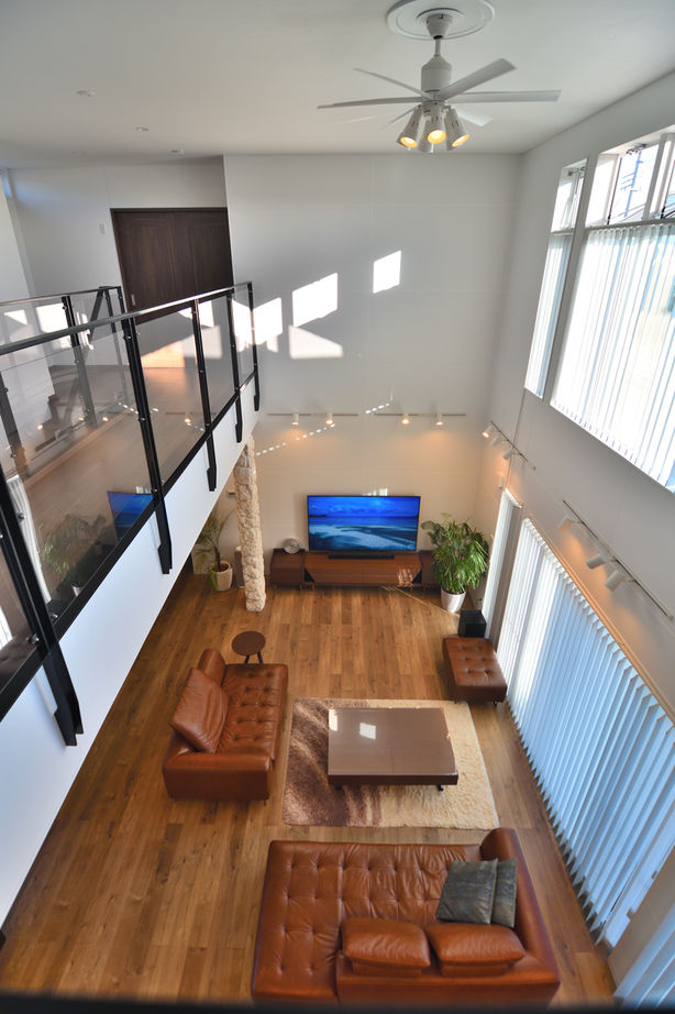 ジェイ・ケイ・ハウス（いわき・北茨城） 【いわき／ウッドデッキ／24時間換気システム】吹き抜けが開放的な広々リビングの家の建築実例画像5