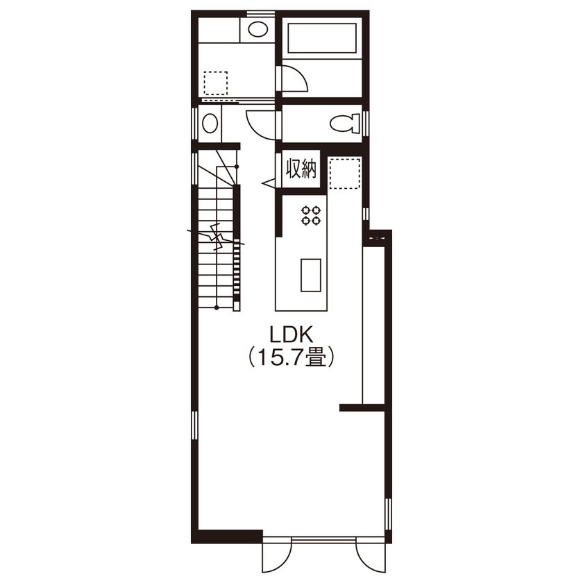 住まいるLABO 【3600万円｜土地21.5坪＆3階建て＋ビルトインガレージ】都心の狭小地がデザイン空間に！高い設計力を実感の間取り図（4LDK）2階
