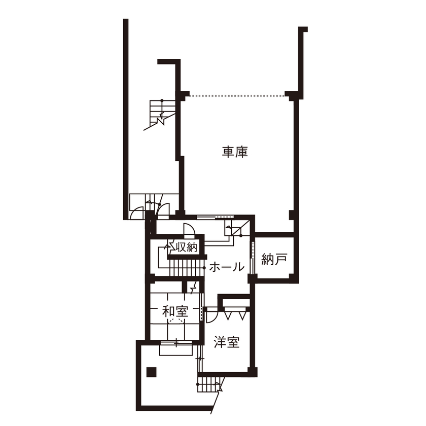 三井ホーム 【地下付き/間取り図有/ビルトインガレージ】木やタイルにこだわり、引き算の美学で住まいをデザインの間取り図（5LDK）地階