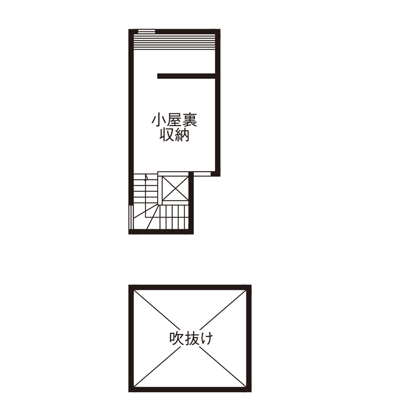 三井ホーム 【30坪台/間取り図有/２階リビング】シンプルで上質だから居心地がいい、オープン設計で快適に暮らすの間取り図（4LDK）小屋裏