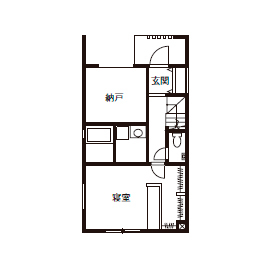 デザオ建設 【京都｜2000万円台｜狭小地｜車2台｜間取り】視線を遮る工夫が随所に。の間取り図（2LDK）１階