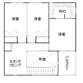 デザオ建設 【京都｜30坪台｜2000万円台｜間取り図有】リビングからヴィンテージカーを望める空間を実現の間取り図（4LDK）２階