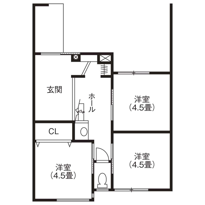 デザオ建設 【京都｜狭小｜30坪台｜2000万円台｜間取り図有】窓際ステップをベンチや引き出し収納として活用の間取り図（３LDK+ロフト）１階