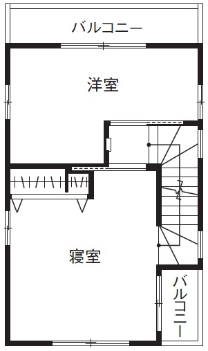 バウハウス（一級建築士事務所） 【1600万円】1000万円台の狭小地対応型住宅　15坪の「ピッコロハウス」で夢を実現の間取り図（3LDK）3階