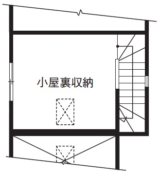バウハウス（一級建築士事務所） 【1600万円】1000万円台の狭小地対応型住宅　15坪の「ピッコロハウス」で夢を実現の間取り図（3LDK）小屋裏