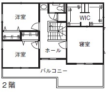 和奏建設〔わかなけんせつ〕 信頼できる担当と一緒に叶えた、一年中快適な外張り断熱の家の間取り図（4LDK）2階