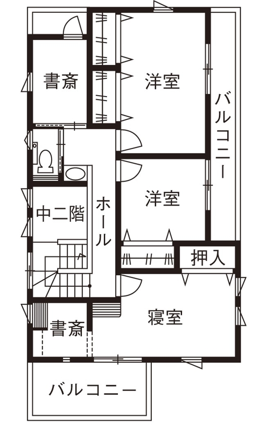 和奏建設〔わかなけんせつ〕 広々LDK×家事ラク動線が快適！冷房効率が高い外張り断熱の家の間取り図（4LDK）2階