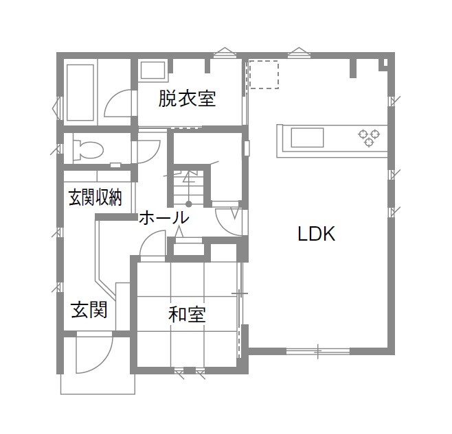 和奏建設〔わかなけんせつ〕 外張り断熱や耐震性、構造に信頼　希望通りの間取り提案にも大満足！の間取り図（4LLDK+書斎）1階