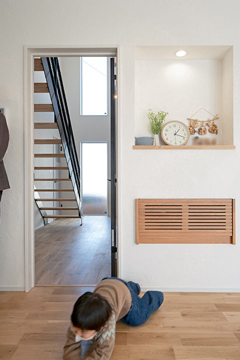 ファーストステージ　一級建築士事務所 【1800万円台/主役はアイランドキッチン/猫と暮らす】漆喰の壁に囲まれた快適LDKの家の建築実例画像5