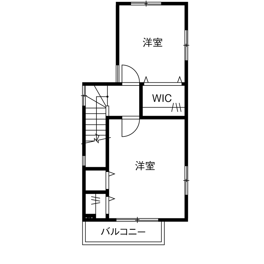 ヤマノ【埼玉県】 【2000万円台／狭小／３階建て／間取図】安心・快適な暮らしを叶える狭小地3階建ての住まいの間取り図（4LDK+納戸+WIC）3階