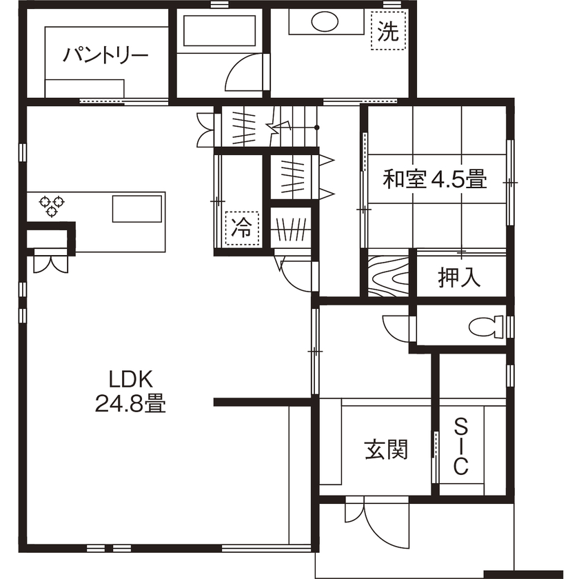 安田建設【オーガニックハウス】 【3000万円台／48坪／オーガニックハウス】100年経っても美しいと思える住み心地の良い家を！の間取り図（4LDK）1階