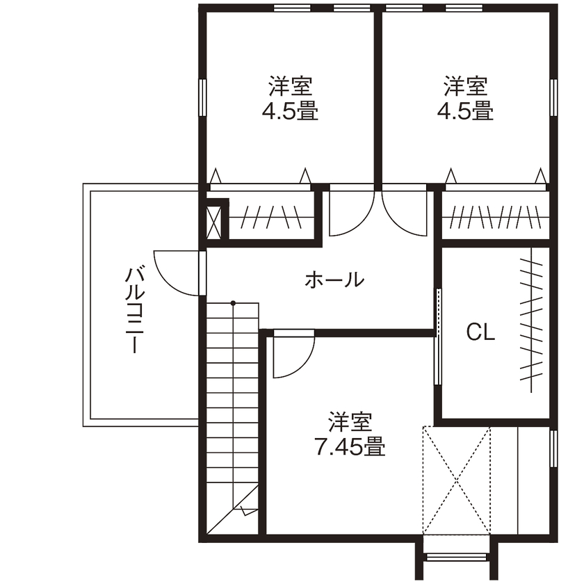 安田建設【オーガニックハウス】 【全館空調／31.1坪／オーガニックハウス】デザインと性能で選んだ家を細部までこだわって自分たちらしくの間取り図（3LDK）2階