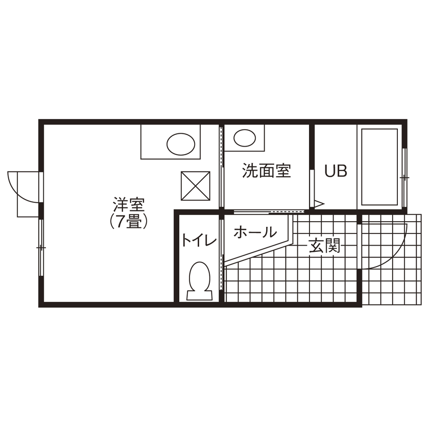 シーキューブ 大阪市阿倍野区/敷地約18坪/950万円/ミニマリストが建てた、コンパクトな平屋【間取り図有】の間取り図（1K）1階
