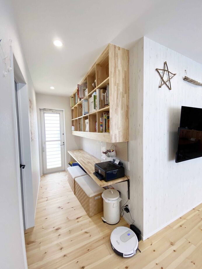 シーキューブ 【羽曳野市／約26坪の平屋／４LDK】ラクラク家事動線。ウッドデッキのある西海岸風の平屋の建築実例画像5