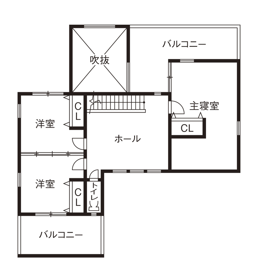 Grand Living（グランリビング） 『白をdesignする邸』【大阪府／2000万円台／中庭／吹き抜け／土間／間取り図あり】の間取り図（4LDK）2階