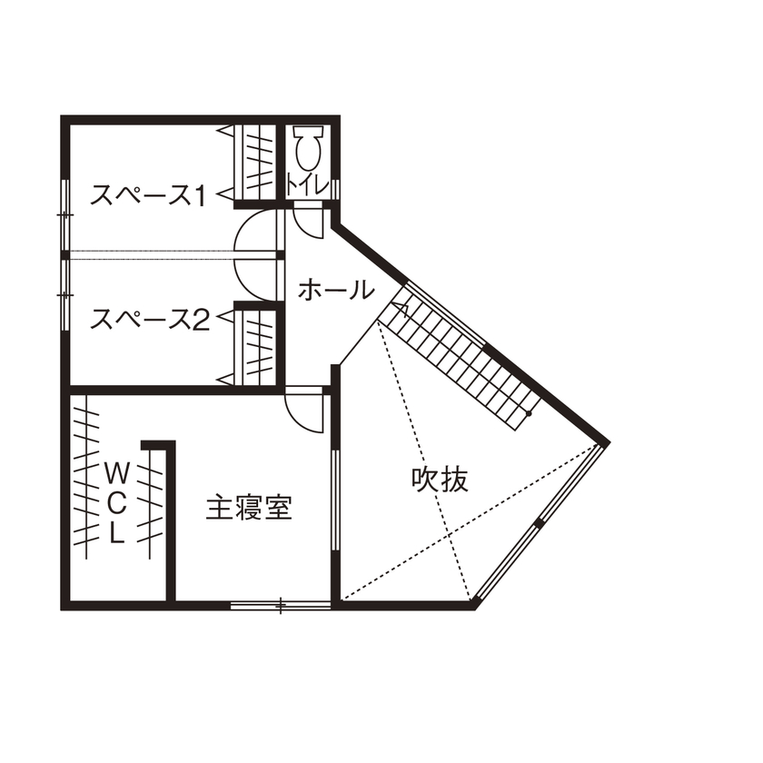 Grand Living（グランリビング） 『Chillax』【兵庫県／2000万円台／和室ワークスペース／造作家具／インダストリアルデザイン】の間取り図（3LDK）2階