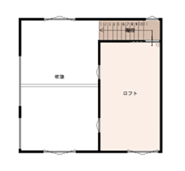 Kocoro house 【50坪以上の土地｜栗東市｜間取り図有】リビングスキップフロアと屋根付きアウトドアバルコニーのある家の間取り図（3LDK+ロフト）ロフト