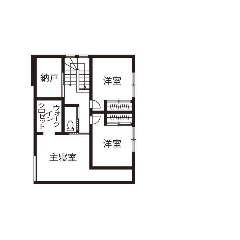 クレバリーホーム/住生活研究所 【岐阜県｜40坪台｜3000万円台｜間取り有】シンプルで暮らしやすい家にはプロならではのアイデアが満載！の間取り図（3LDK＋タタミコーナー）２階