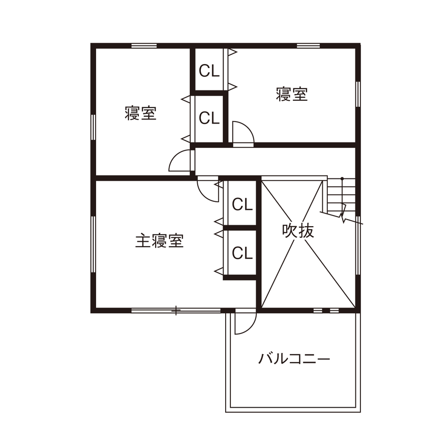 グッドリビング 【1000万円台｜間取り図有】グリーンやオリジナルアイテムで彩る、究極のシンプルモダン・スタイルの間取り図（4LDK）2階