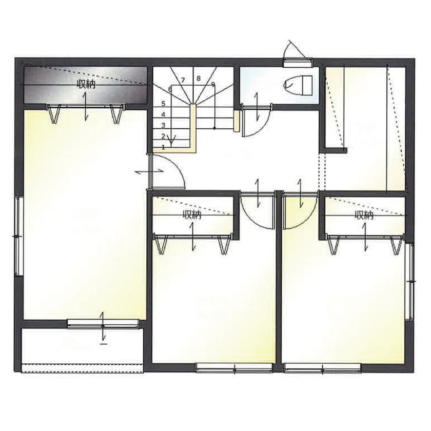 グッドリビング 【1000万円台｜間取り図有】ローコストで実現！ランニングコストも抑えた家の間取り図（4LDK）2階