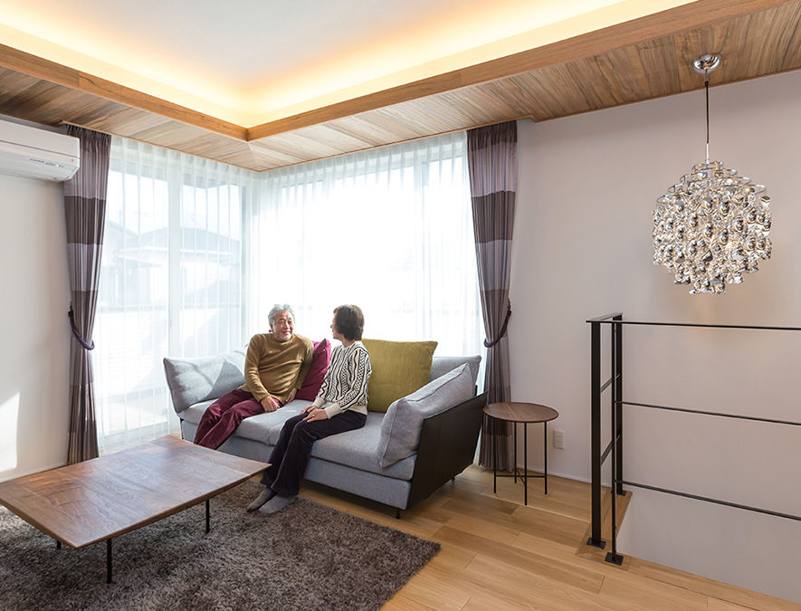 ダイワハウス 【77坪/両親+夫婦+子ども2人/間取り図あり】広いデッキで2棟がつながる隣居の二世帯住宅の建築実例画像3