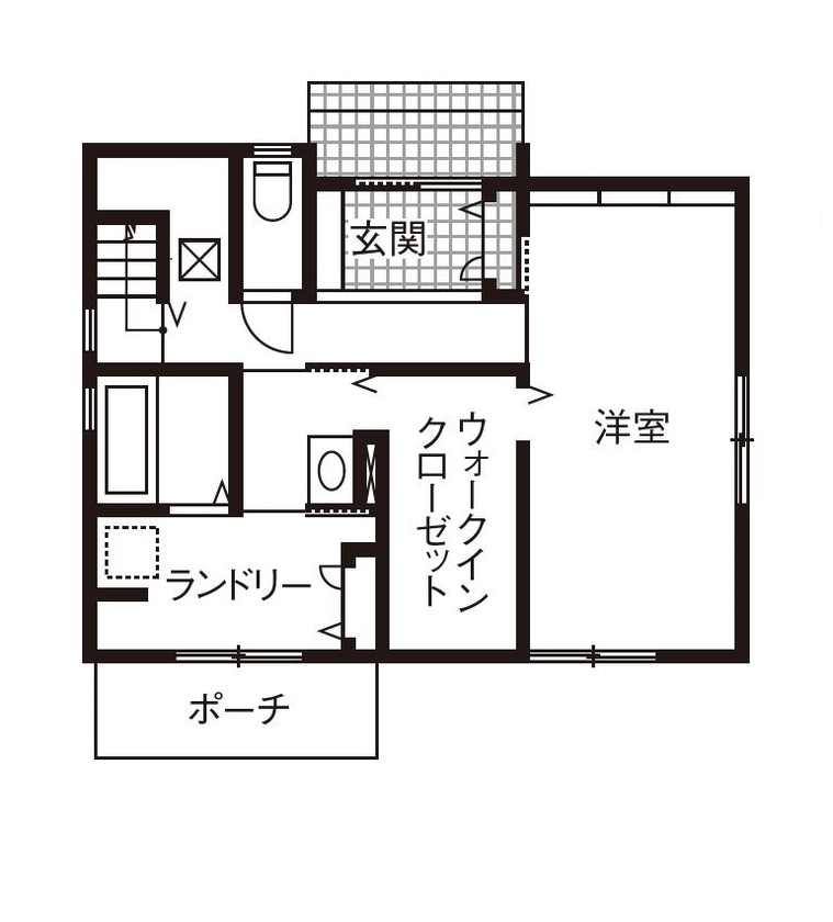 ダイワハウス 【32坪/夫婦+子ども2人/間取り図あり】天井まで届く大窓から湖の景色を一望できる家　写真10点掲載の間取り図（2LDK）1階