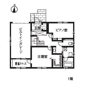 ダイワハウス 【52坪/夫婦/間取り図あり】ビルトインガレージの愛車を眺めて暮らす家　写真9点掲載の間取り図（3LDK）1階