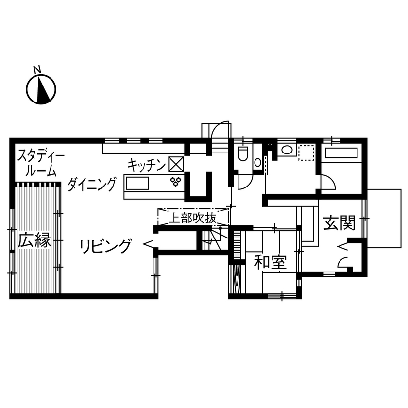 ダイワハウス 【43坪/夫婦＋子ども1人/間取り図あり】古民家の味わい深い佇まいを再現した趣ある家　写真10点掲載の間取り図（3LDK）1階