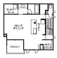 ダイワハウス 【55坪/夫婦＋子ども3人/間取り図あり】都市の家族時間を豊かに育む3階建ての家　写真９点掲載の間取り図（4LDK）2階