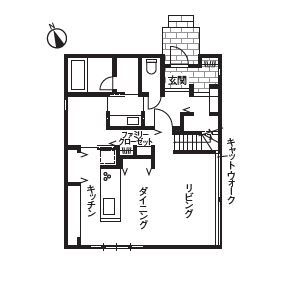 ダイワハウス 【36坪/夫婦＋猫２匹/間取り図あり】猫との楽しい暮らしがインテリアになる家　写真９点掲載の間取り図（3LDK）1階