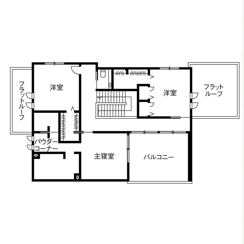 ダイワハウス 【82坪/夫婦＋夫の母/間取り図あり】　王道の美をたたえた美術館のような家を　写真10点掲載の間取り図（5K以上）2階