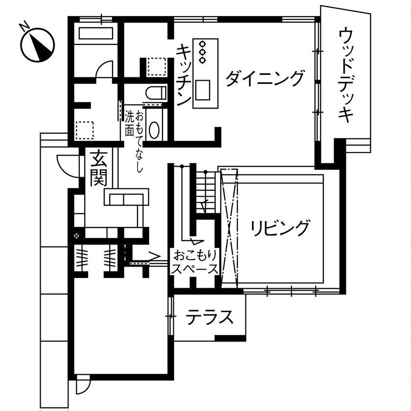 ダイワハウス 【55坪/夫婦＋子ども1人/間取り図あり】　視界に入る全てを美しく整えて暮らしたい　写真10点掲載の間取り図（3LDK）1階