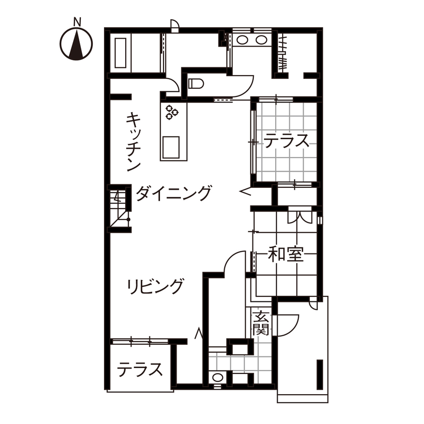 ダイワハウス 【55坪/夫婦＋子ども2人/間取り図あり】　光が訪れる家で、のびやかに子育てを　写真10点掲載の間取り図（3LDK）１階