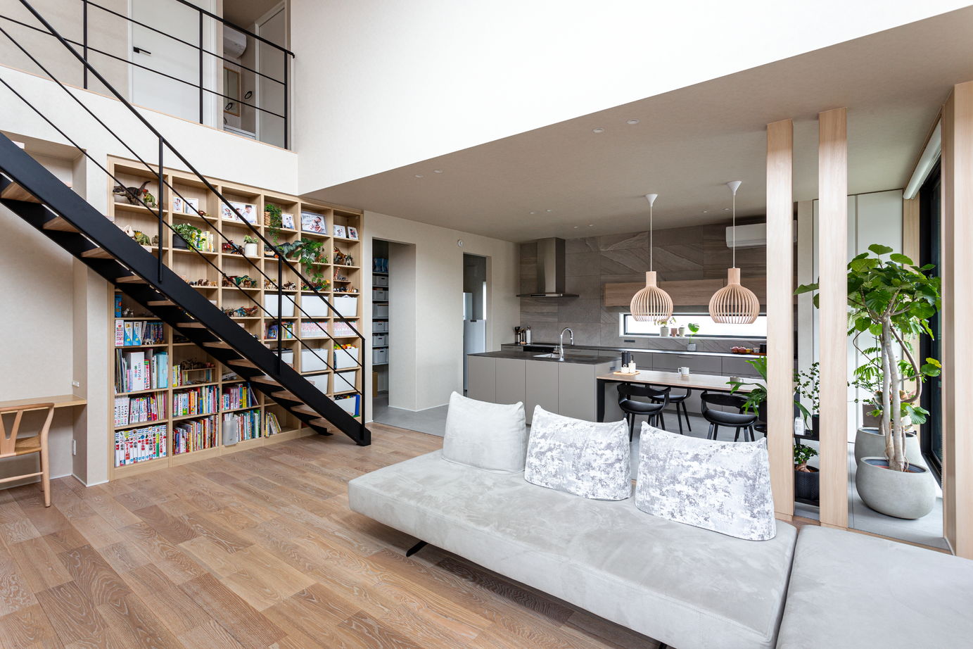 ダイワハウス 【53坪/夫婦＋子ども2人】　階段ライブラリーがあるジャパンディスタイルの家　写真8点掲載の建築実例画像1