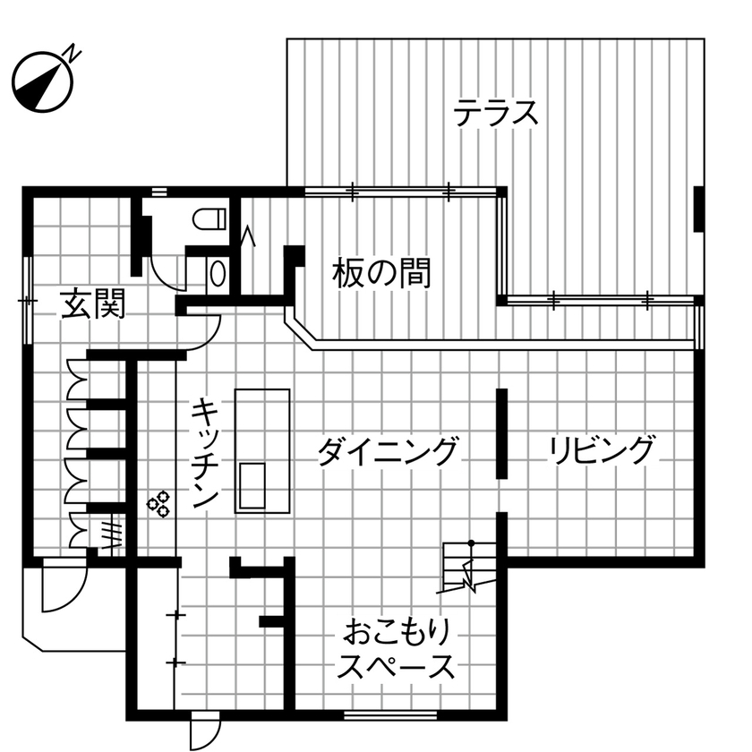 ダイワハウス 【55坪/夫婦/間取り図あり】多趣味なご夫妻の圧倒的な眺望の住まい　写真10点掲載の間取り図（1LDK）1階