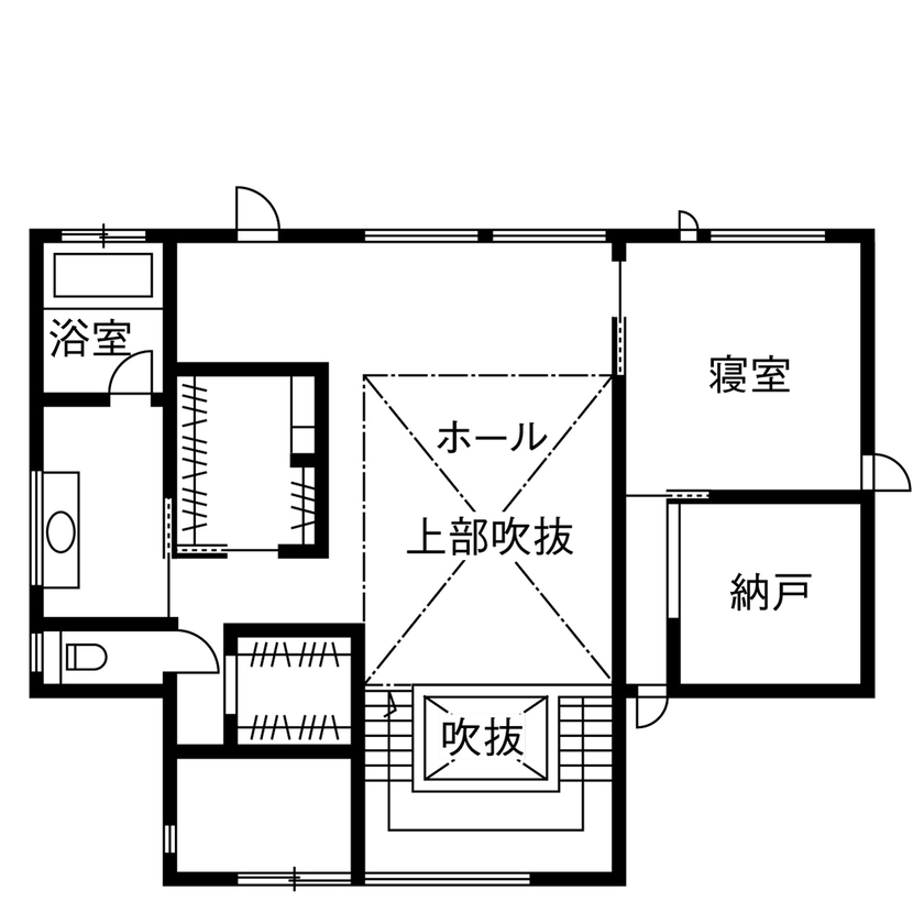 ダイワハウス 【55坪/夫婦/間取り図あり】多趣味なご夫妻の圧倒的な眺望の住まい　写真10点掲載の間取り図（1LDK）2階