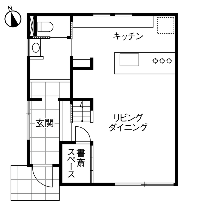 ダイワハウス 【29坪/夫婦＋子ども2人/間取り図あり】シンプルが心地良く暮らしに馴染む住まい　写真10点掲載の間取り図（3LDK）1階