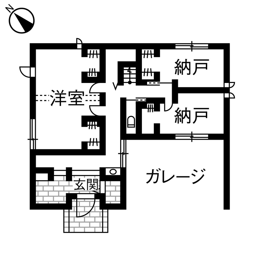 ダイワハウス 【54坪/夫婦＋子ども3人/間取り図あり】勾配天井とロフトで遊び心をプラスした家　写真10点掲載の間取り図（2LDK）1階