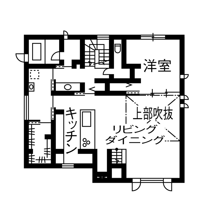 ダイワハウス 【54坪/夫婦＋子ども3人/間取り図あり】勾配天井とロフトで遊び心をプラスした家　写真10点掲載の間取り図（2LDK）2階