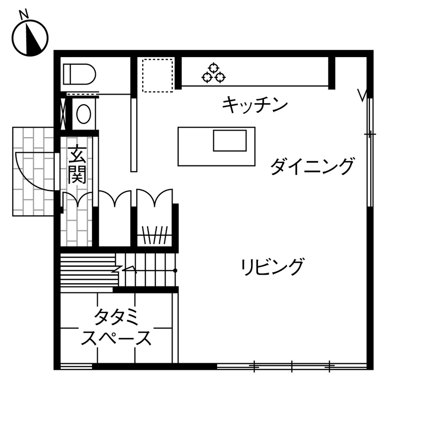 ダイワハウス 【34坪/夫婦＋子ども１人/間取り図あり】シンプルな仕立てで天然木が引き立つ家　写真10点掲載の間取り図（2LDK）1階