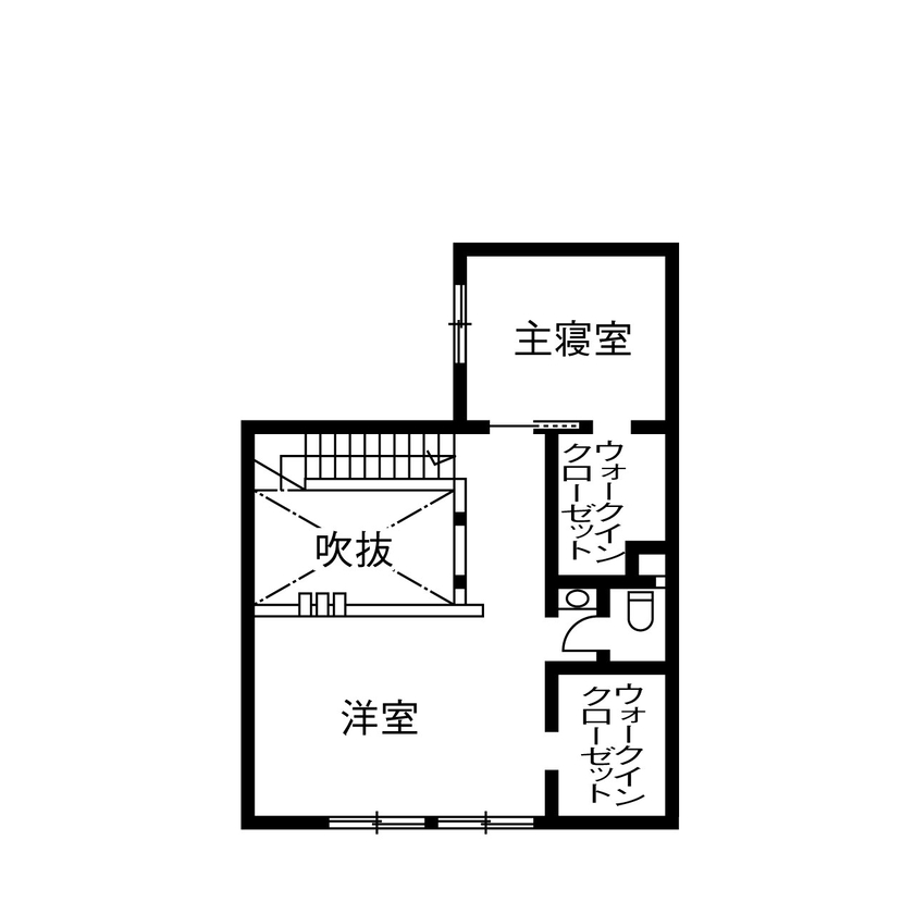 ダイワハウス 【34坪/本人＋子ども1人/間取り図あり】素材の陰影が光を美しく魅せる家　写真10点掲載の間取り図（2LDK）2階