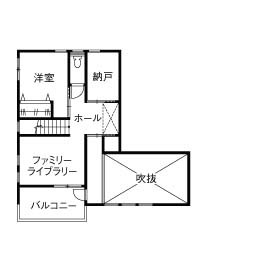 アルネットホーム 【間取り有】「デッキや庭で仲間とBBQ!」平屋風2階建てを実現し、自然を感じながら愛猫との暮らしを楽しむの間取り図（4LDK）2階
